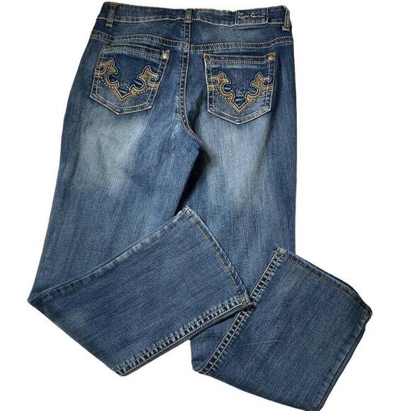 Royal Premium Jeans Women's Size 6 Embroidered Whiskers Bleu Denim - Picture 5 of 11